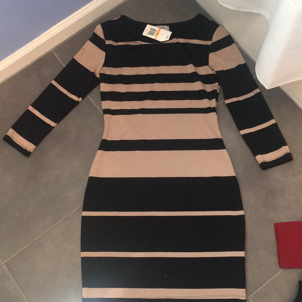 Black and Tan sweater dress